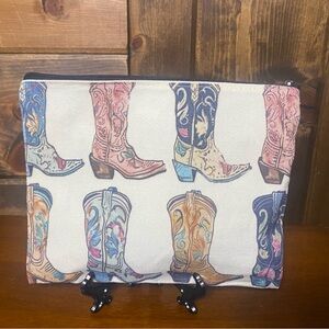 Colorful Cowboy Boot Print Pouch Cosmetic case New!